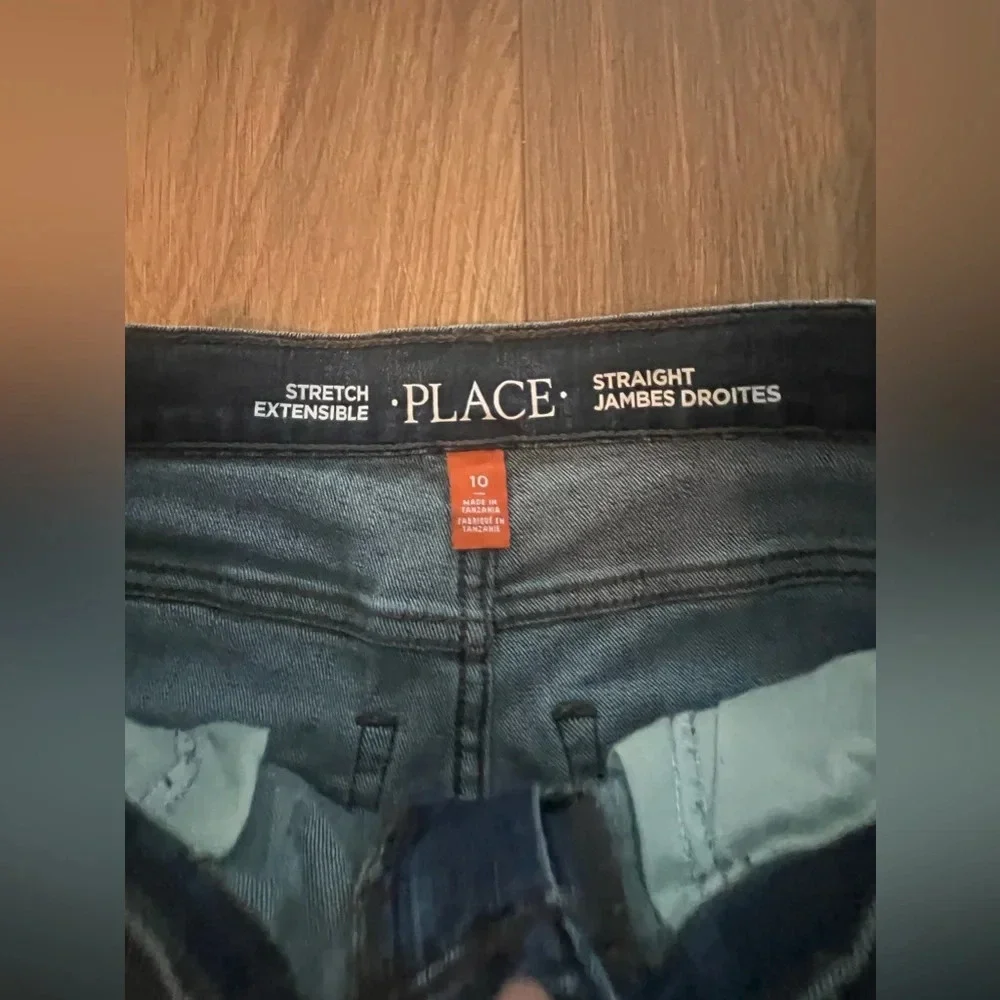 Children’s Place Boys Straight Jambe Jeans Dark Blue Size 10